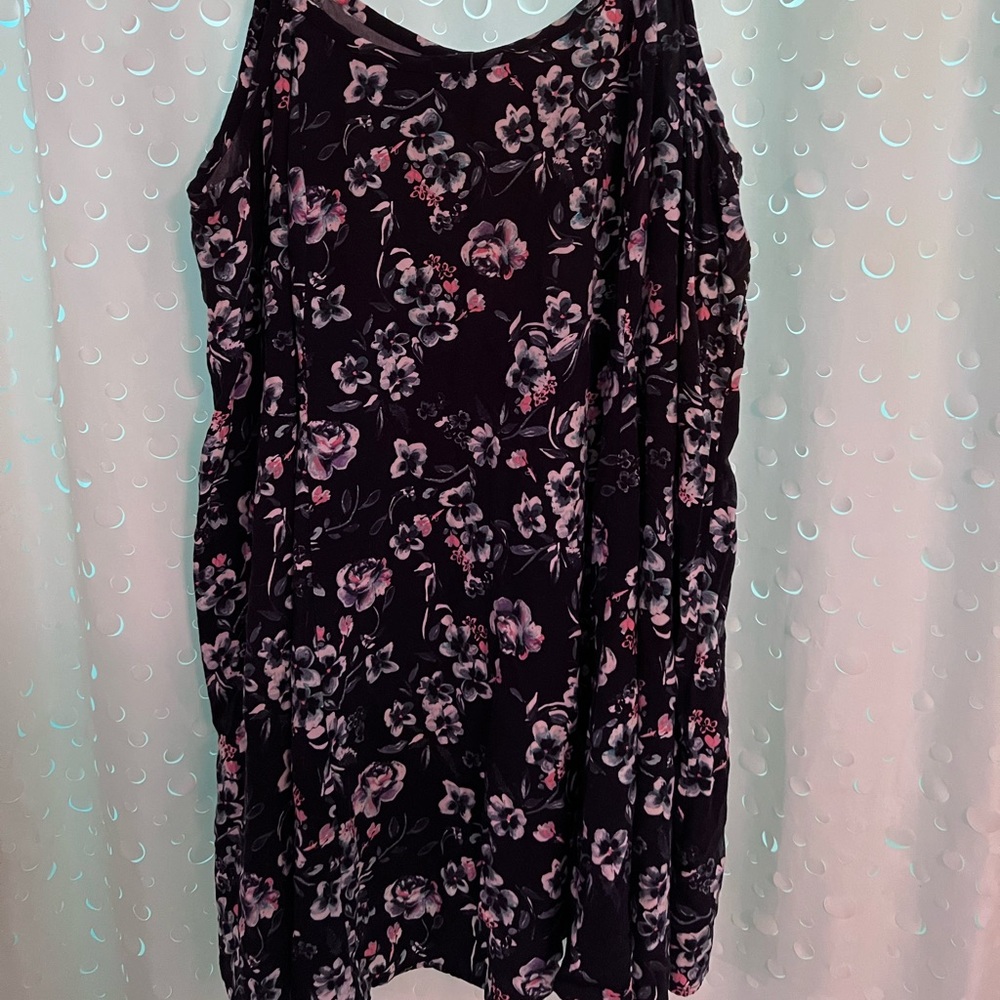 Torrid Black Floral Mini tank dress